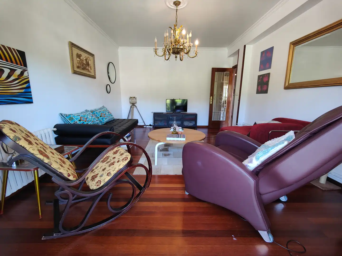 Sala de estar de Casa o chalet en venta en Rianxo con Calefacción, Jardín privado y Parquet