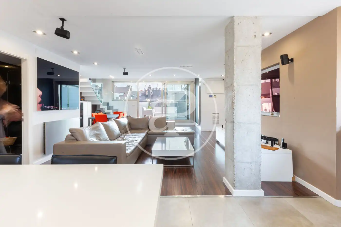 Wohnzimmer von Dachboden zum Verkauf in Valencia mit Klimaanlage, Heizung und Terrasse