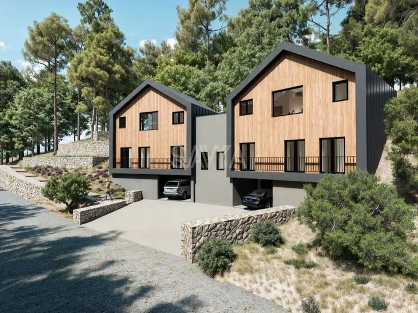 Exterior view of Detached homes for sale in Sant Cugat del Vallès  with Private garden, Terrace and Swimming Pool