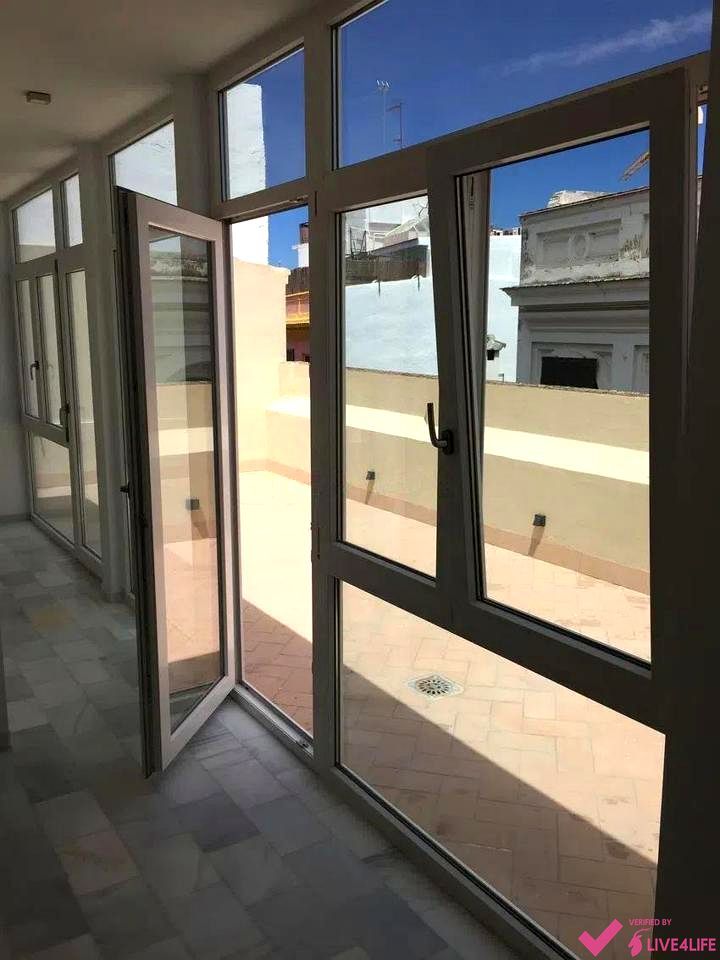 Vista exterior de Àtic de lloguer en  Sevilla Capital amb Aire condicionat i Terrassa