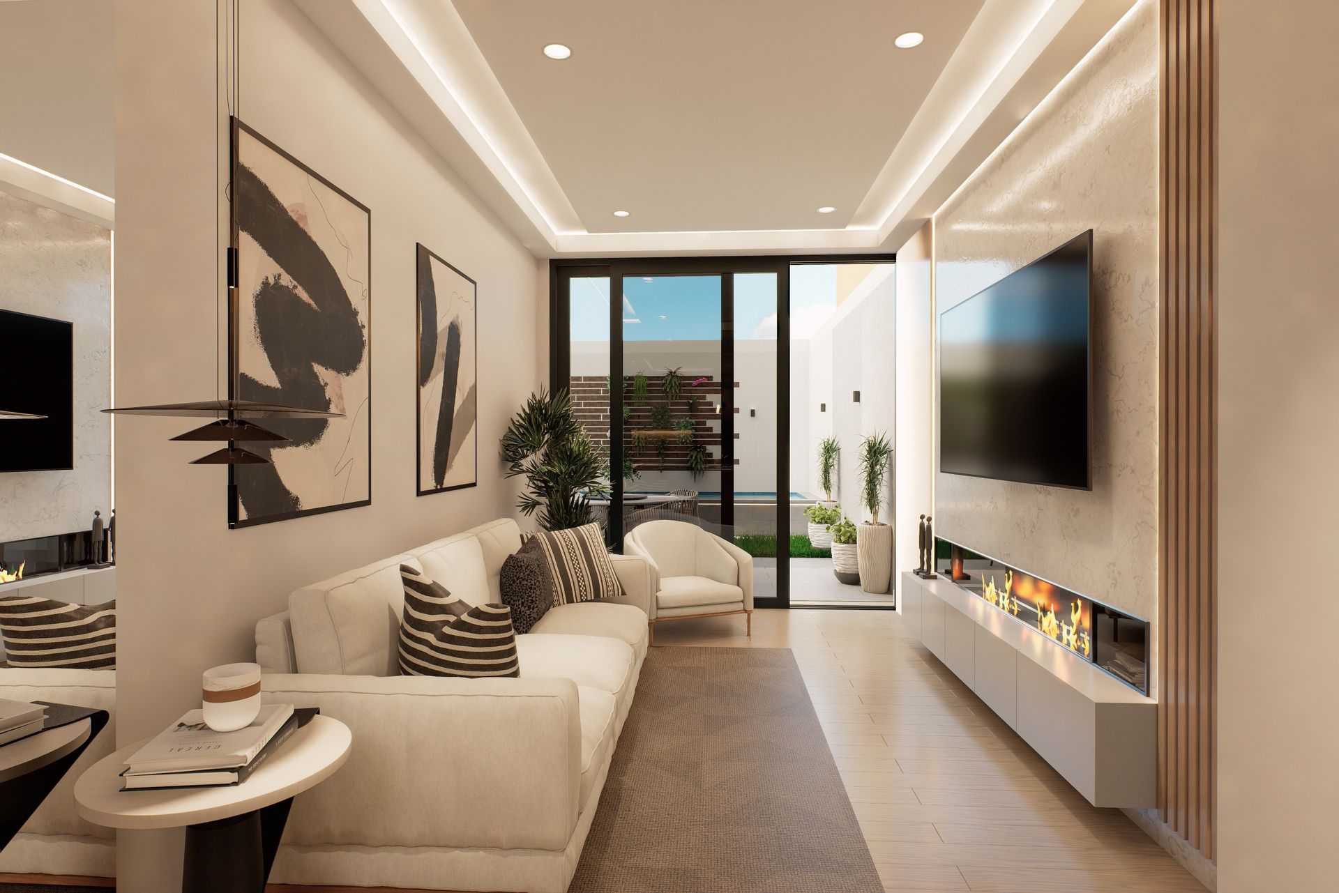 Living room of Planta baja for sale in  Valencia Capital  with Air Conditioner, Heating and Private garden