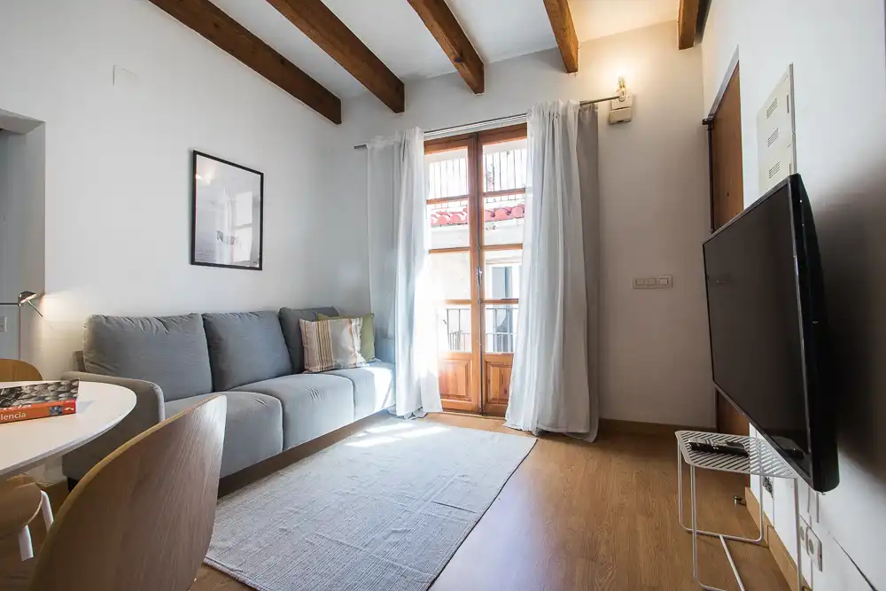 Living room of Study for rent in Valencia  with Air Conditioner, Heating and Parquet flooring