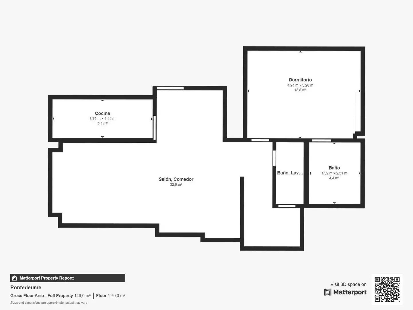 Dúplex en venta en Pontedeume con Calefacción, Parquet y Trastero