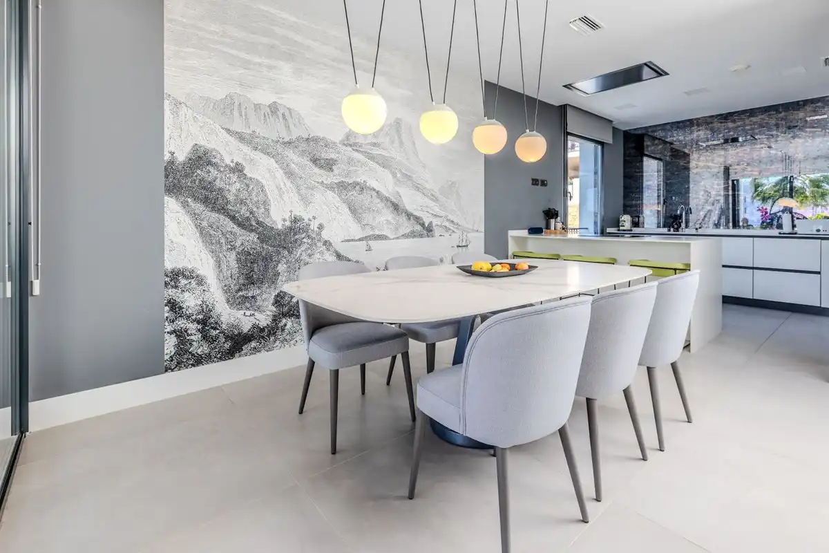 Dining room of Houses for sale in Mijas  with Air Conditioner, Private garden and Terrace
