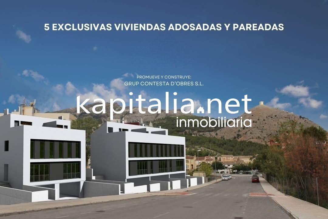 Exterior view of Single-family semi-detached for sale in Cocentaina  with Air Conditioner, Heating and Terrace
