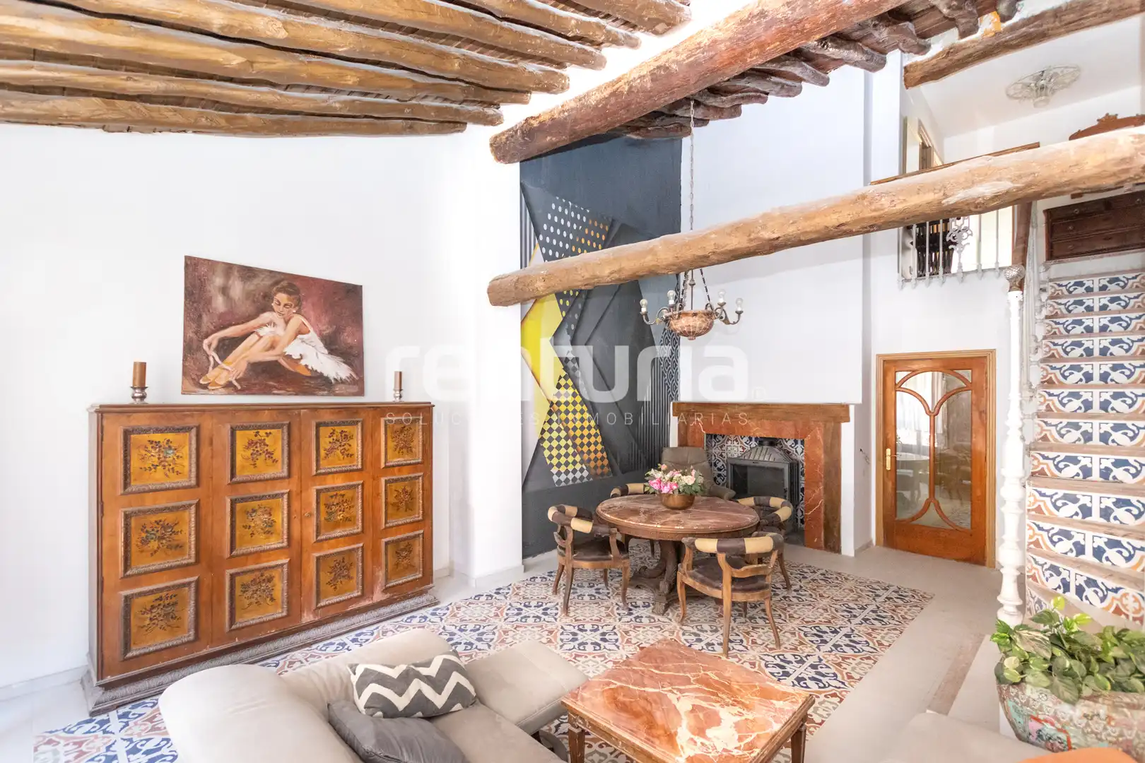 Sala de estar de Ático en venta en La Font de la Figuera con Terraza y Balcón