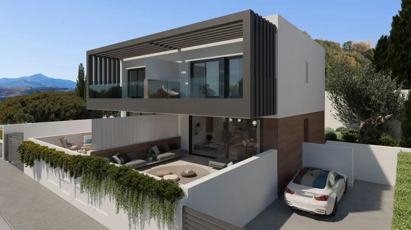 Vista exterior de Casa adosada en venta en Estepona con Aire acondicionado, Calefacción y Terraza
