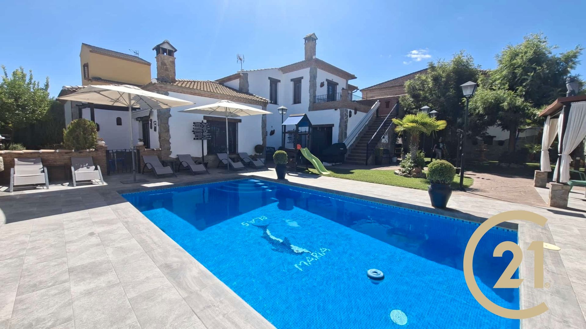 Swimming pool of House or chalet for sale in Arriate  with Air Conditioner, Private garden and Terrace