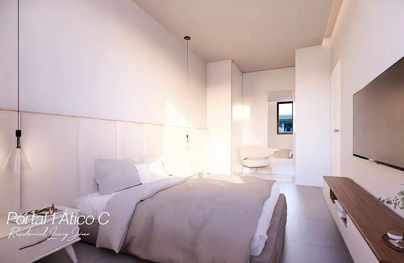 Bedroom of Apartments for sale in Jávea / Xàbia  with Air Conditioner, Heating and Private garden
