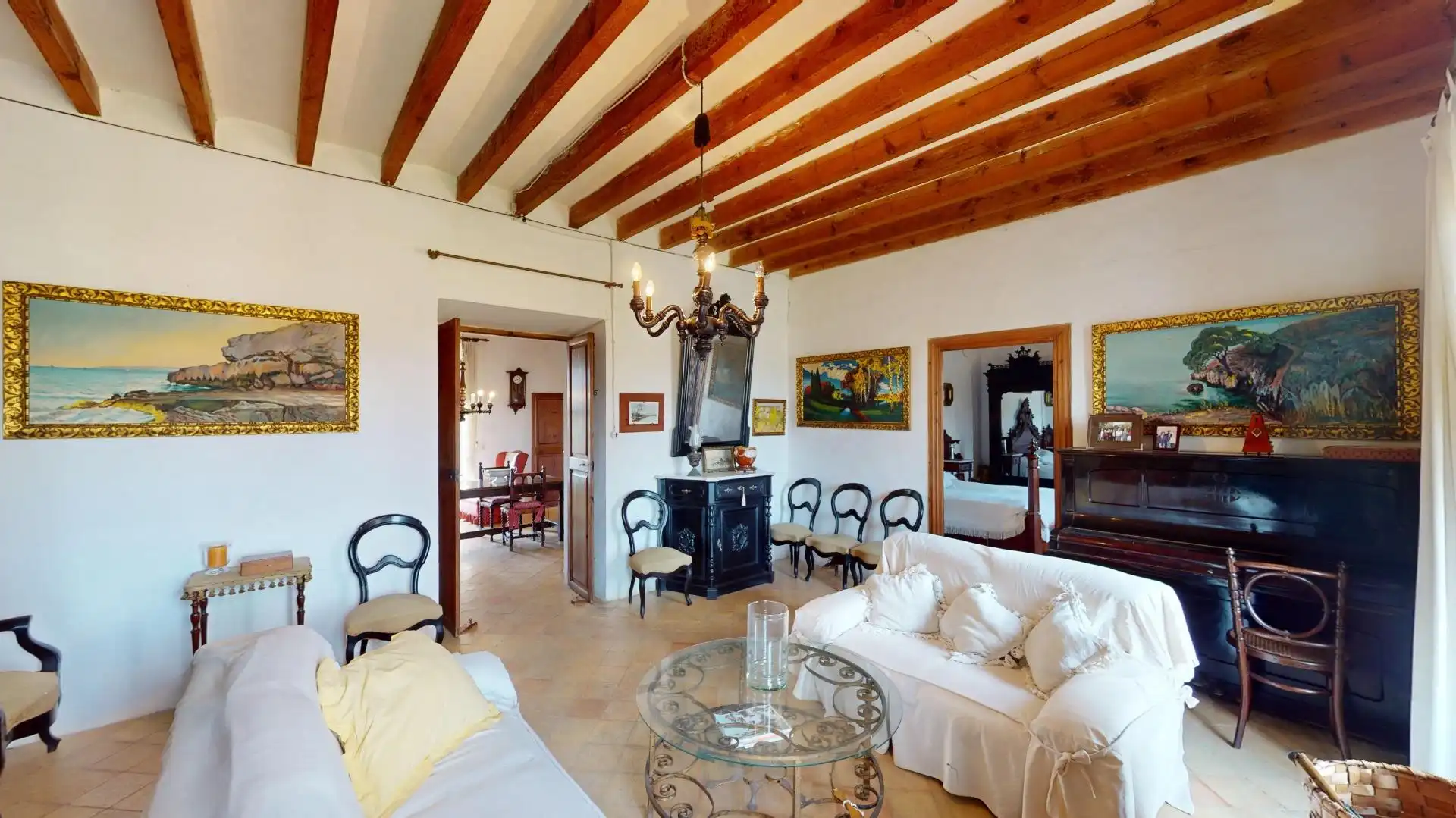 Wohnzimmer von Country house zum Verkauf in  Palma de Mallorca mit Privatgarten, Terrasse und Abstellraum