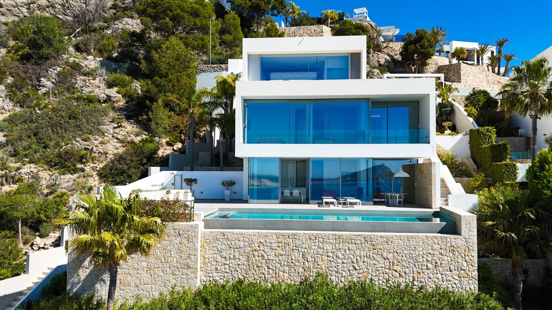 Exterior view of Houses for sale in Calpe / Calp  with Air Conditioner, Heating and Storage room
