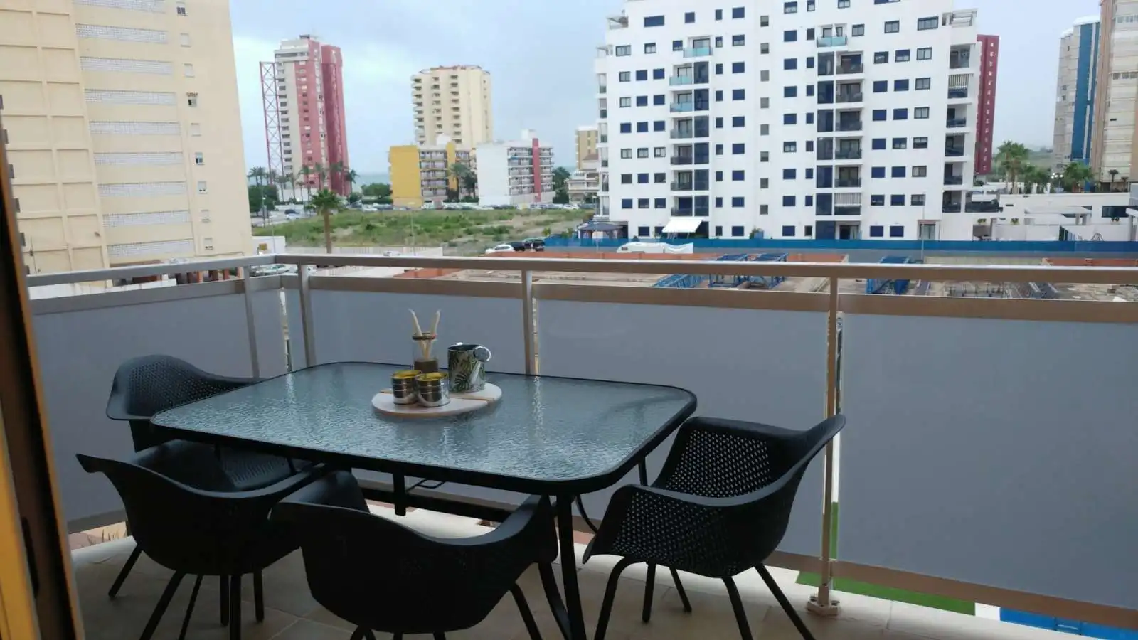 Balcony of Apartments for share in La Pobla de Farnals  with Air Conditioner, Terrace and Furnished
