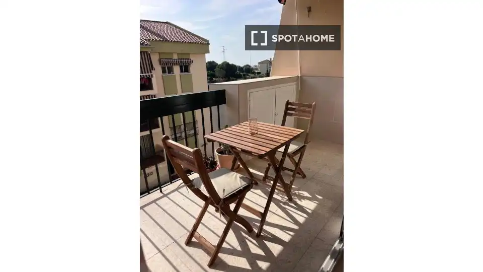 Balcony of Apartments for share in Rincón de la Victoria  with Air Conditioner, Terrace and Furnished