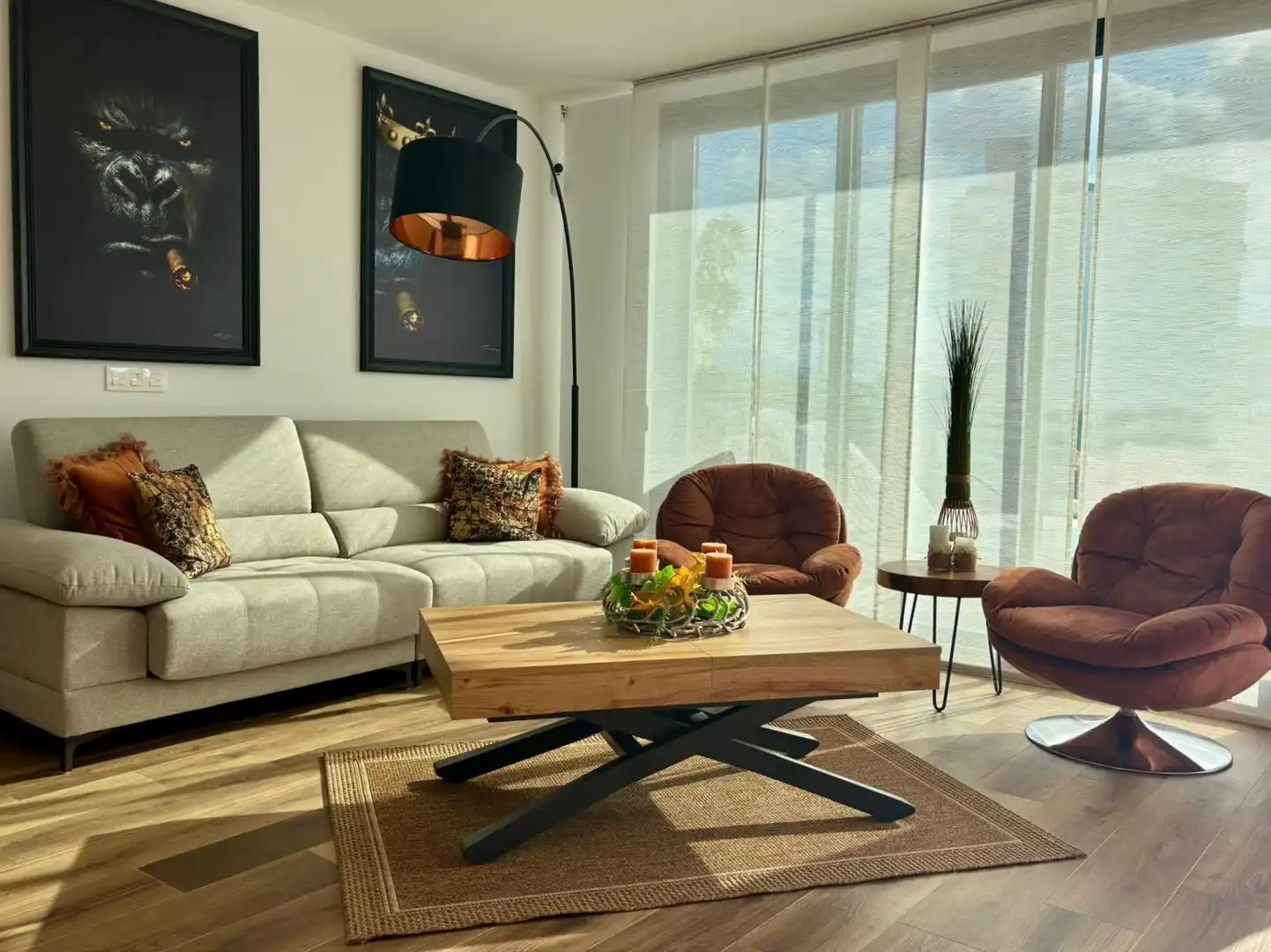 Sala d'estar de Casa o xalet en venda en Polop amb Aire condicionat, Jardí privat i Terrassa