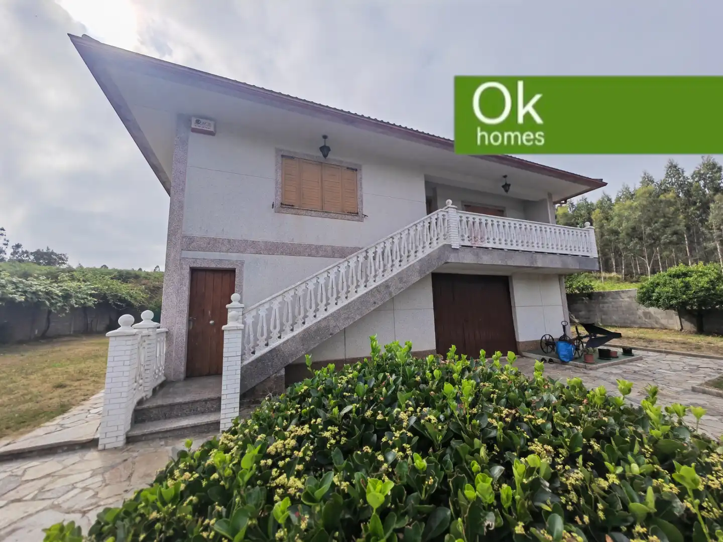 Vista exterior de Casa o chalet en venta en Mesía con Calefacción, Jardín privado y Parquet
