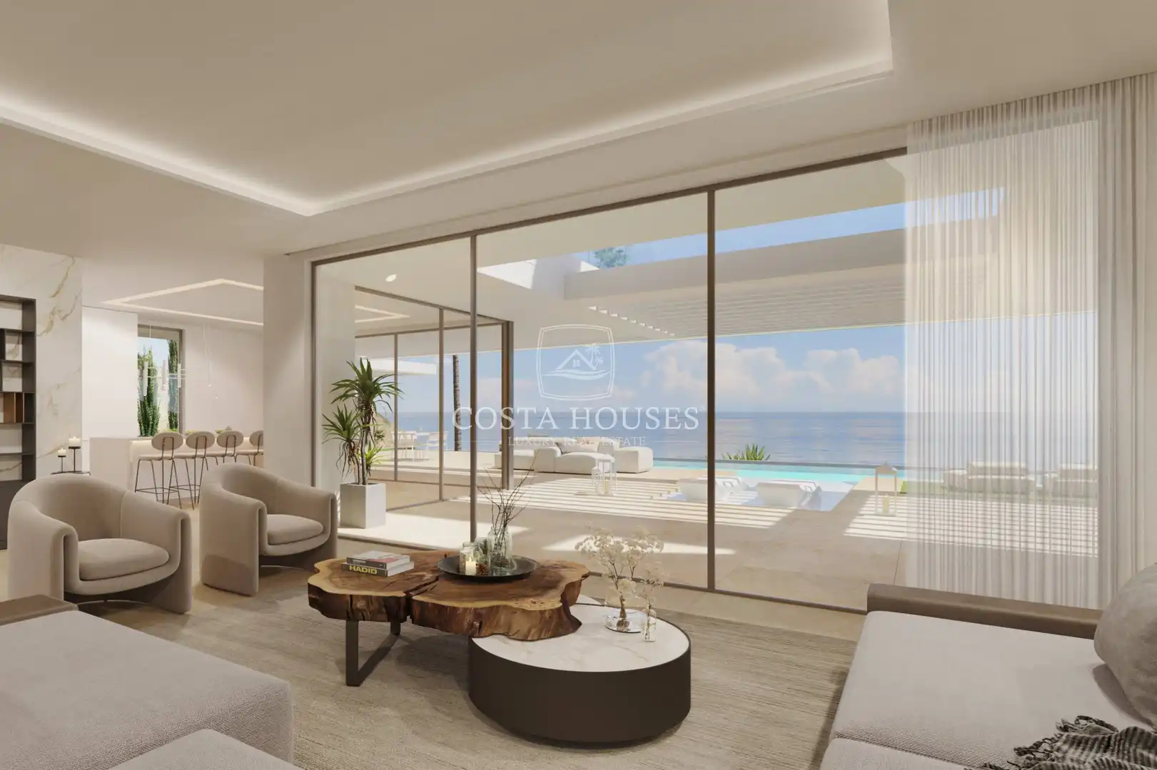 Sala d'estar de Casa o xalet en venda en Jávea / Xàbia amb Aire condicionat, Jardí privat i Terrassa
