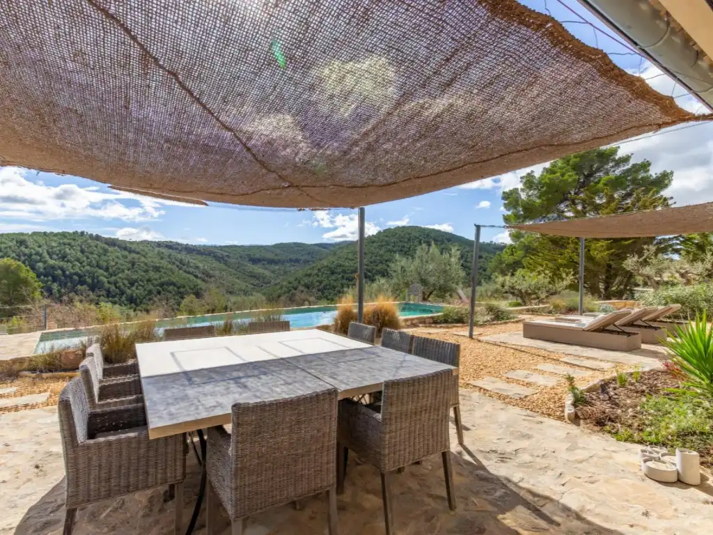 Terrassa de Casa o xalet en venda en Torremanzanas / La Torre de les Maçanes amb Aire condicionat, Jardí privat i Piscina