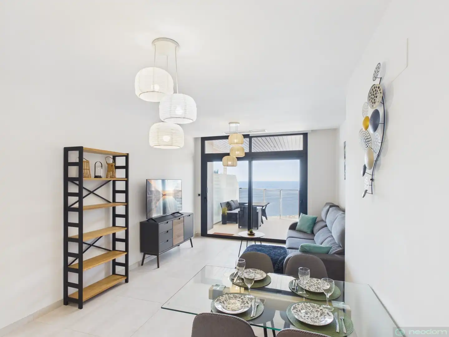 Wohnzimmer von Wohnung zur Miete in Benidorm mit Klimaanlage, Heizung und Terrasse