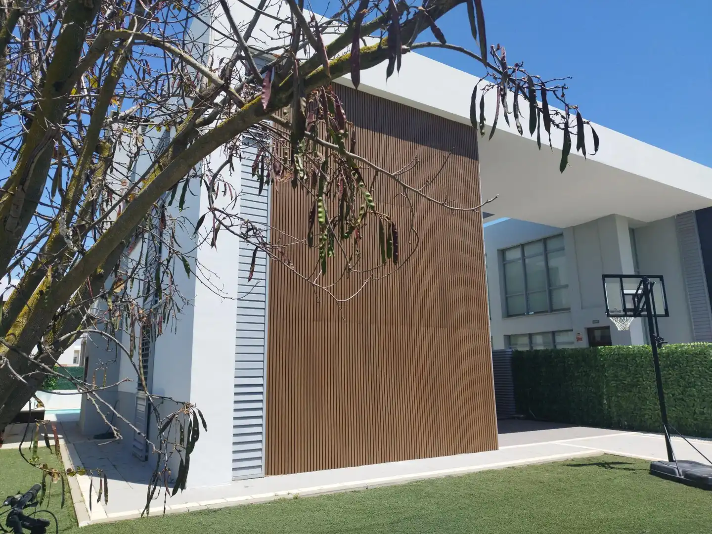 Außenansicht von Haus oder Chalet zur Miete in Puerto Real mit Klimaanlage, Privatgarten und Schwimmbad