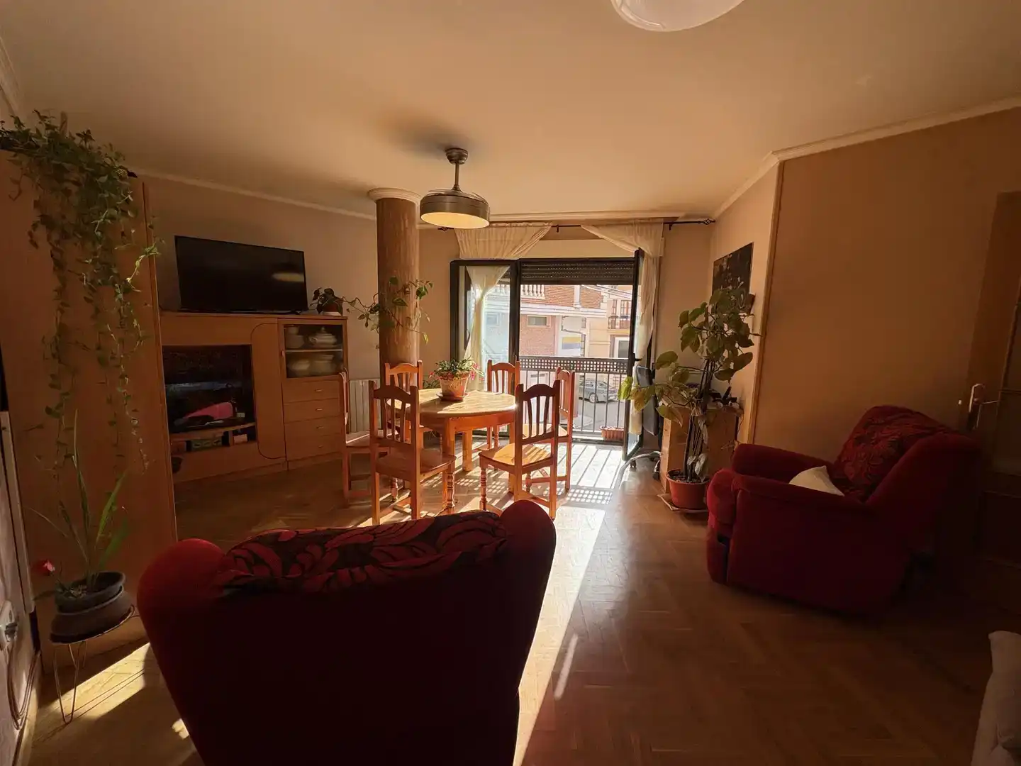 Sala de estar de Piso en venta en Cantalejo con Parquet, Amueblado y Balcón