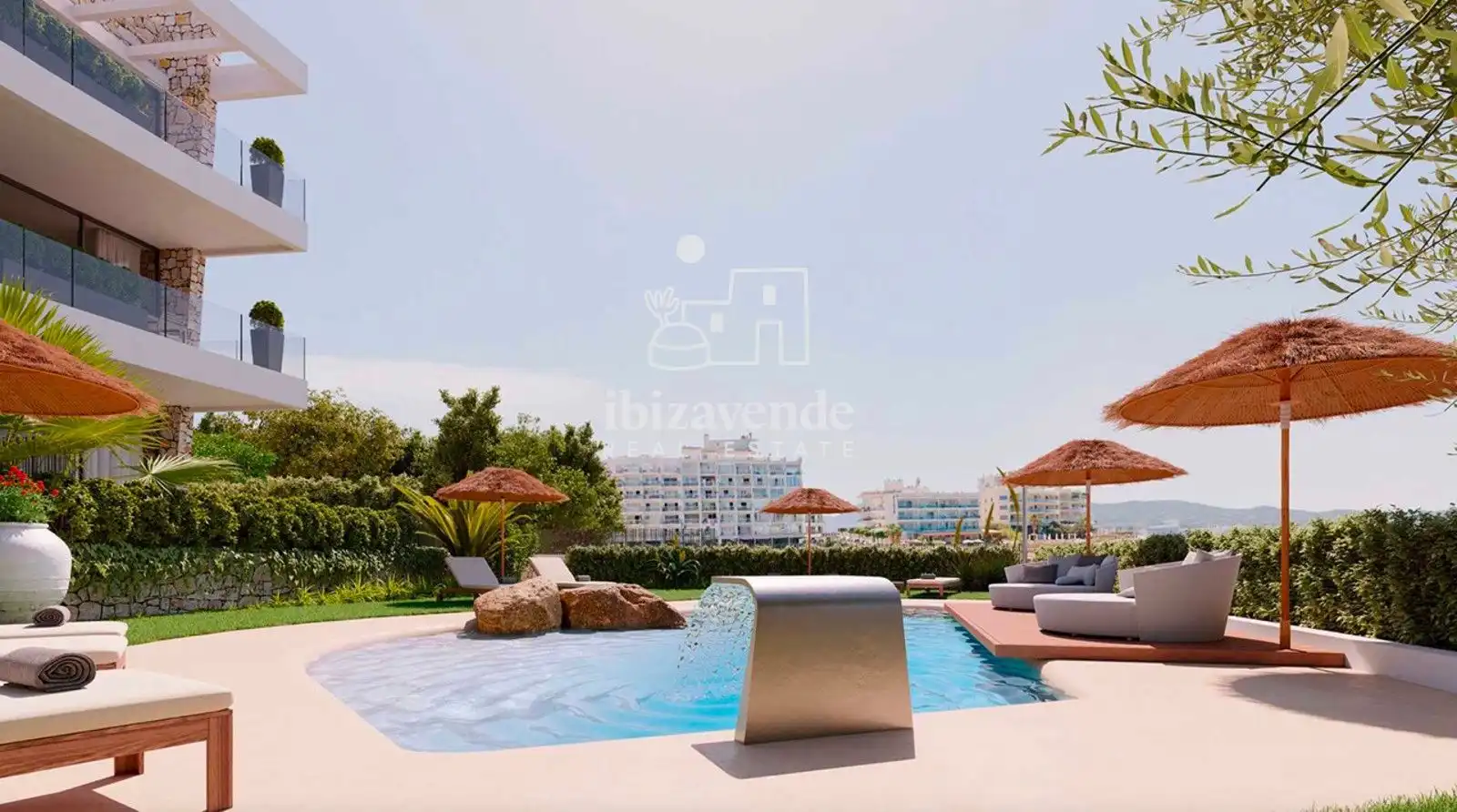 Swimming pool of Flat for sale in Sant Antoni de Portmany  with Heating, Terrace and Swimming Pool