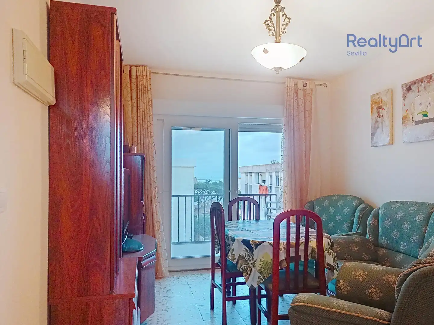 Living room of Flat for sale in Mazagón  with Air Conditioner, Furnished and Balcony