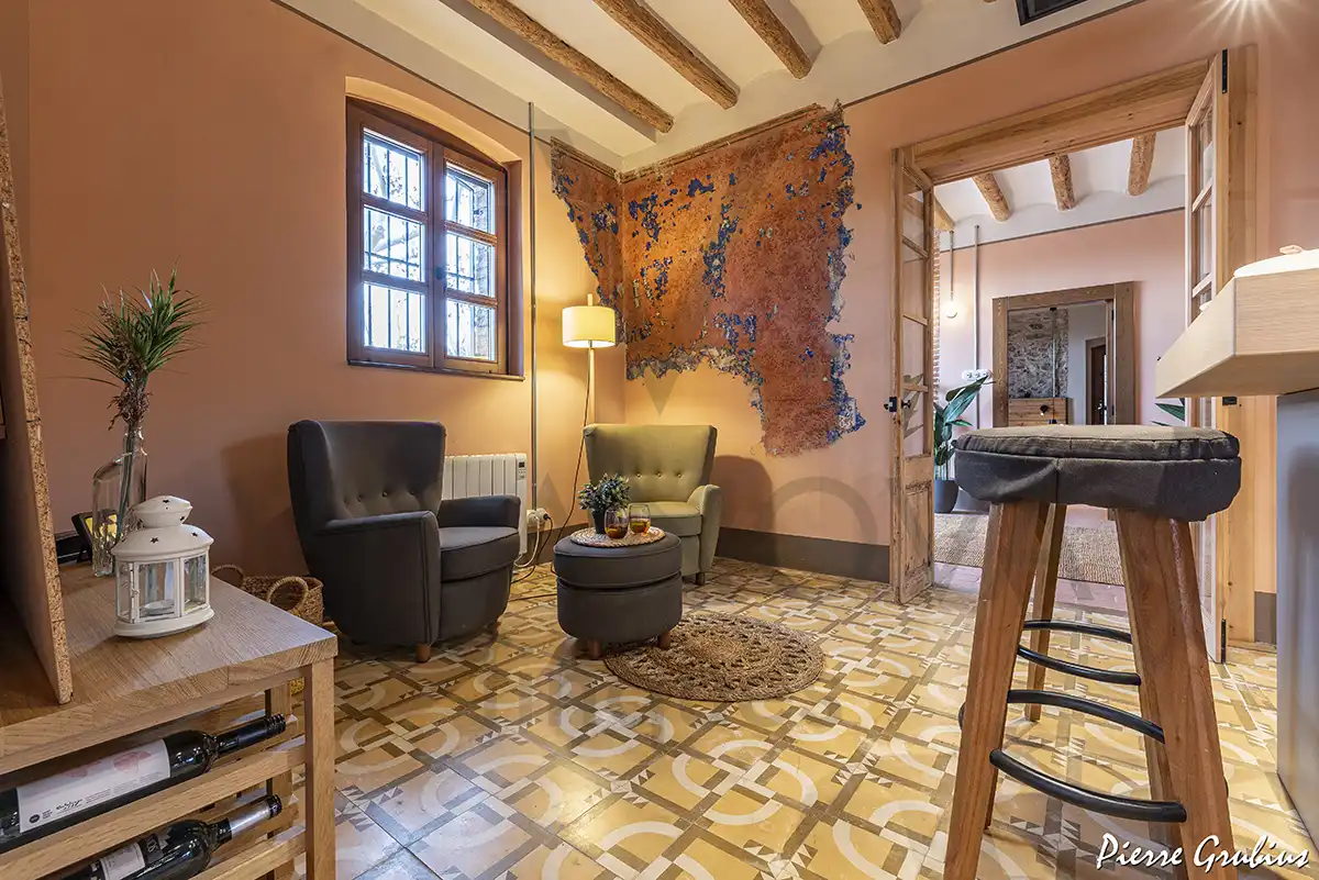 Sala d'estar de Finca rústica en venda en Riudoms amb Calefacció, Jardí privat i Terrassa