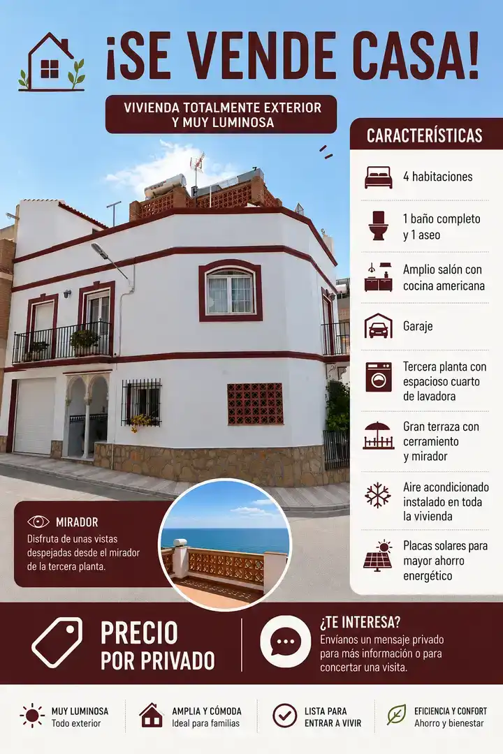 Vista exterior de Dúplex en venta en Adra con Aire acondicionado, Trastero y Amueblado