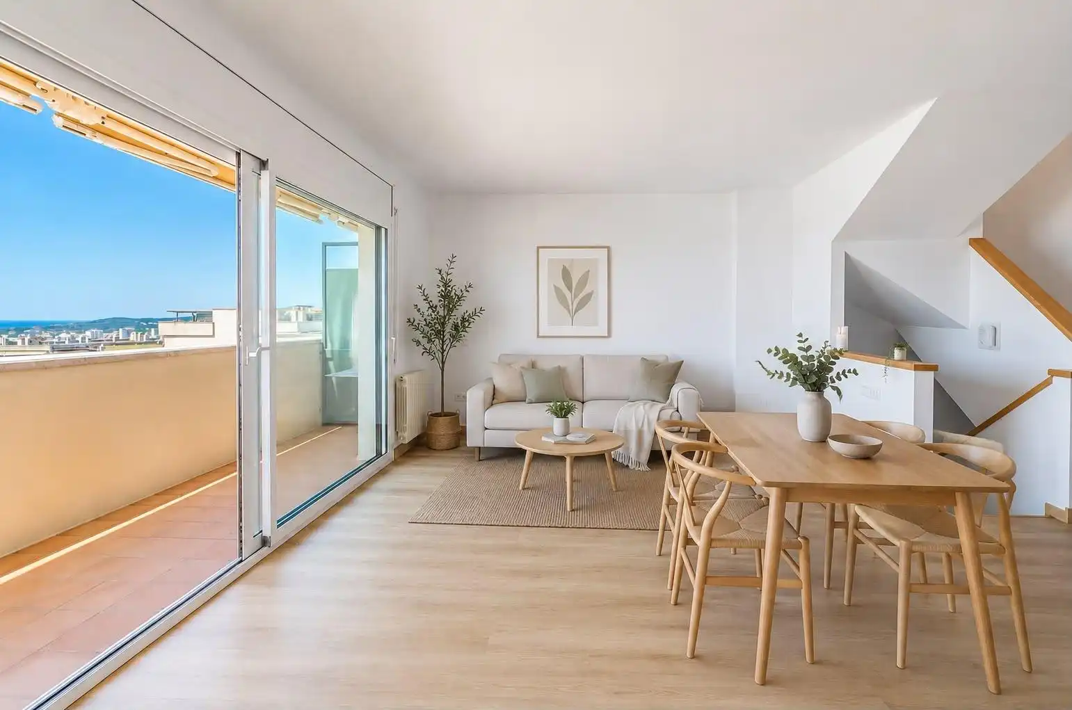 Living room of Flat for sale in Sitges  with Air Conditioner, Heating and Parquet flooring