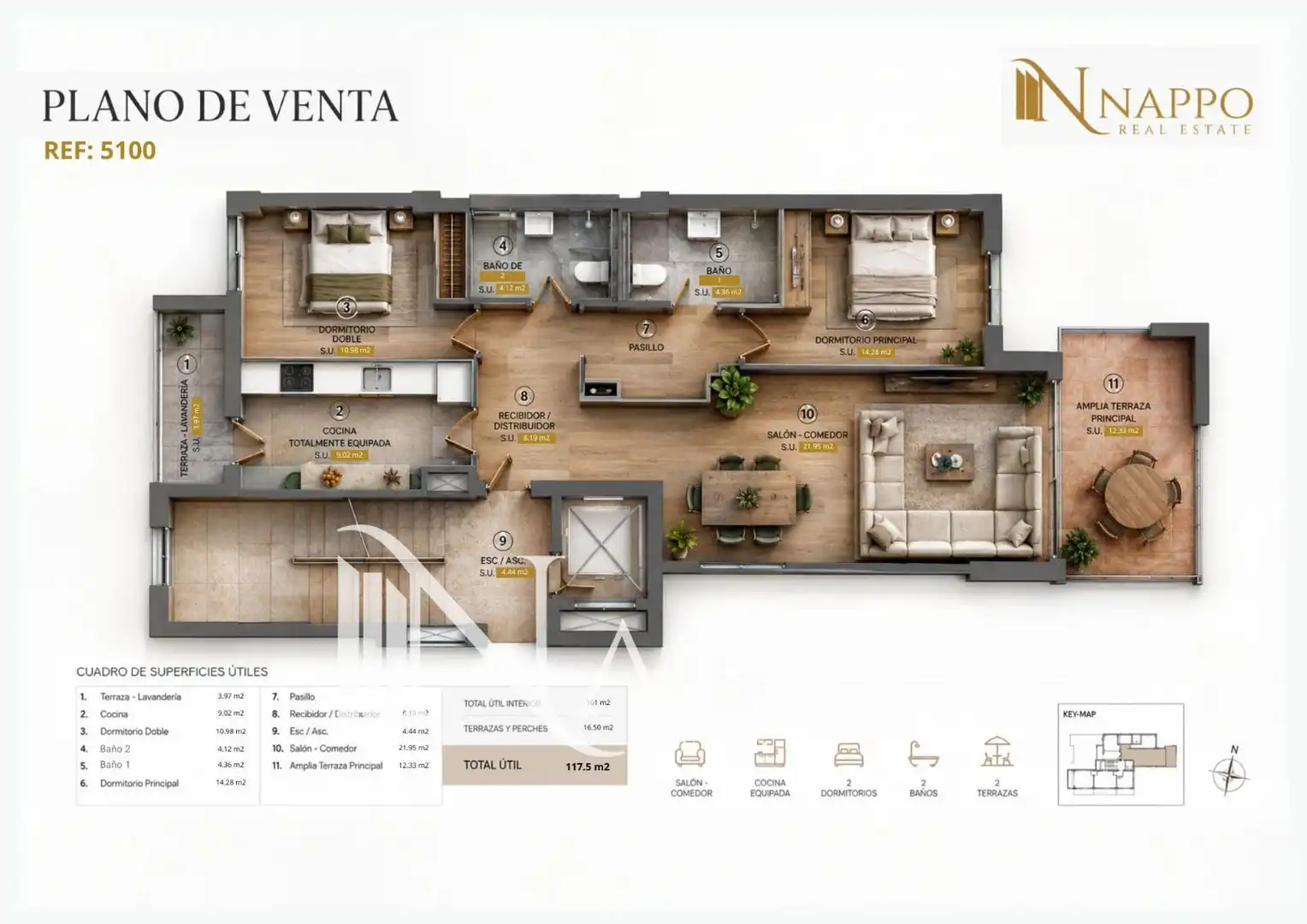 Wohnung zum Verkauf in  Palma de Mallorca mit Klimaanlage, Heizung und Terrasse
