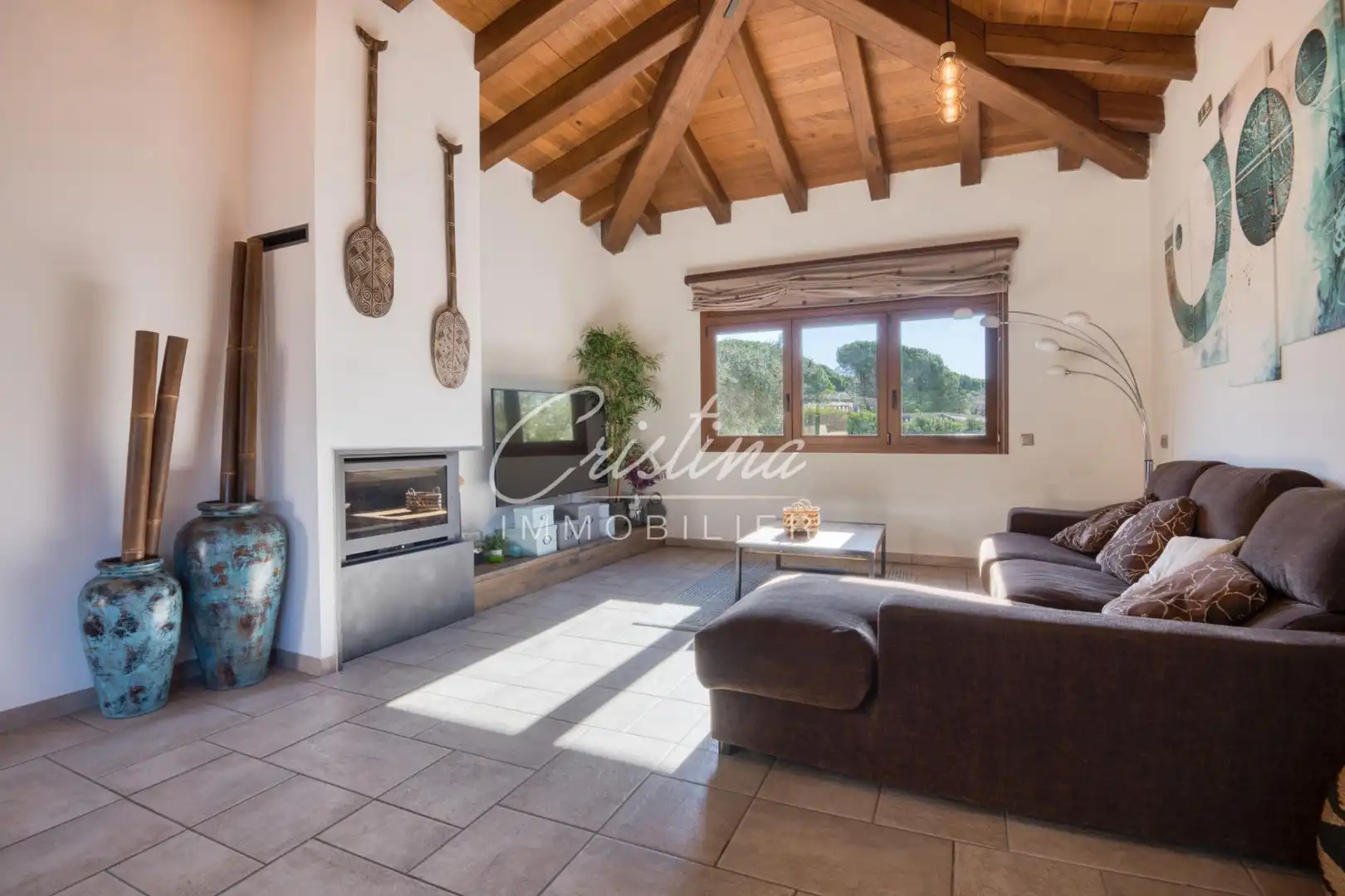 Sala d'estar de Casa o xalet en venda en Santa Cristina d'Aro amb Calefacció, Jardí privat i Terrassa