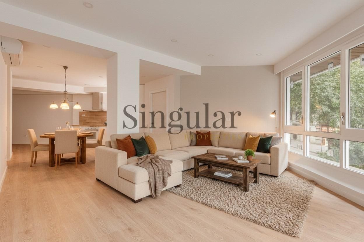 Sala de estar de Piso en venta en  Barcelona Capital con Aire acondicionado y Parquet