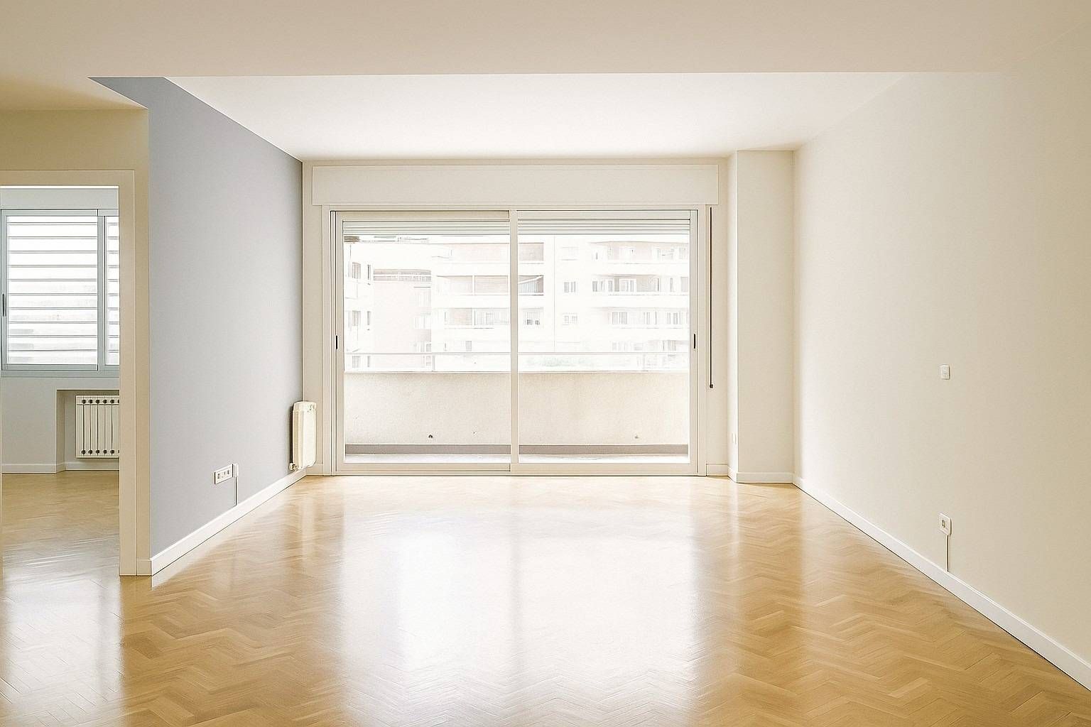 Living room of Flat for sale in  Madrid Capital  with Heating, Parquet flooring and Terrace