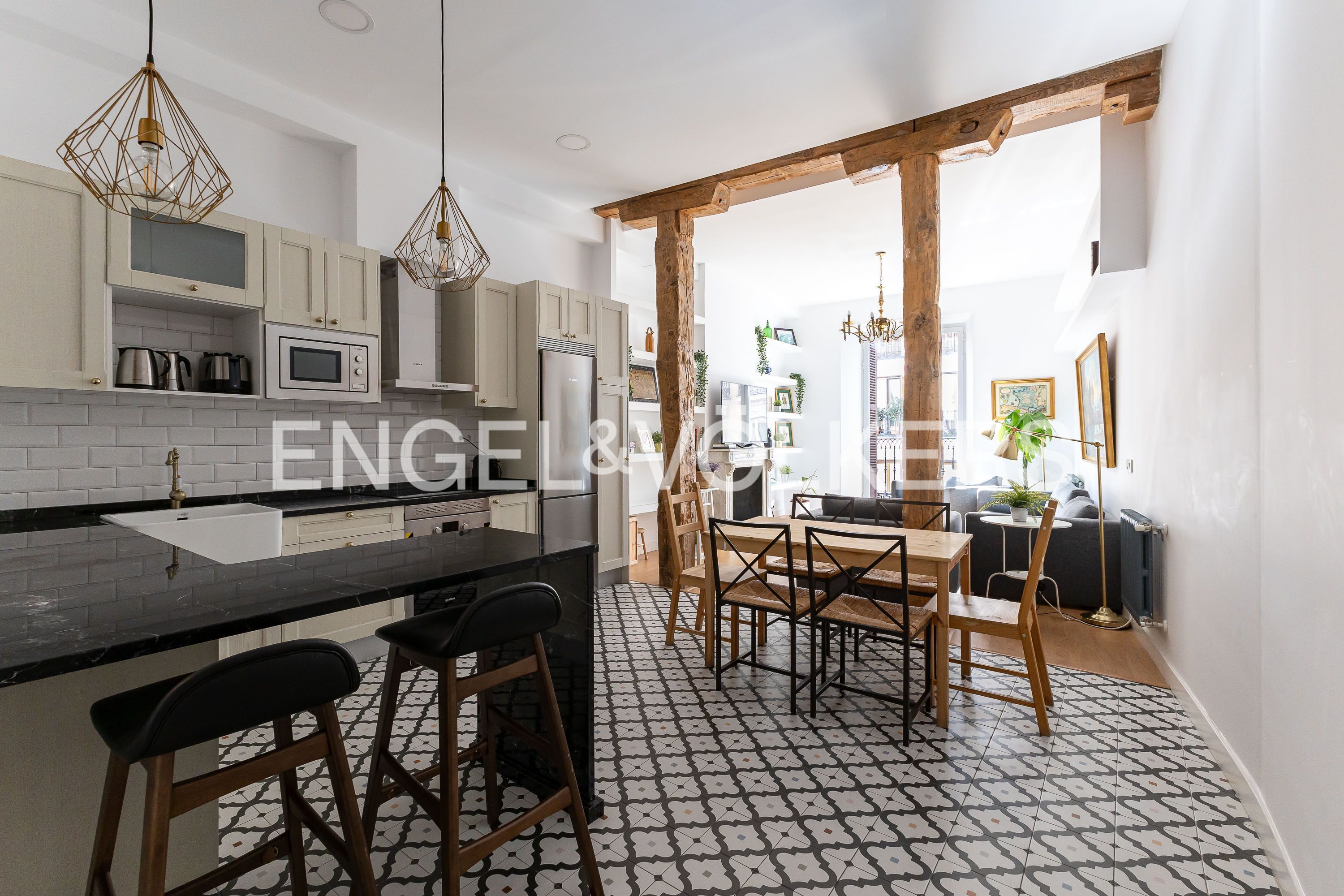 Kitchen of Flat for sale in  Madrid Capital  with Air Conditioner, Heating and Parquet flooring