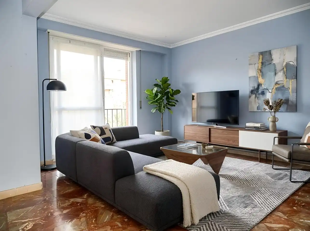 Living room of Flat for sale in Sevilla  with Air Conditioner, Terrace and Furnished