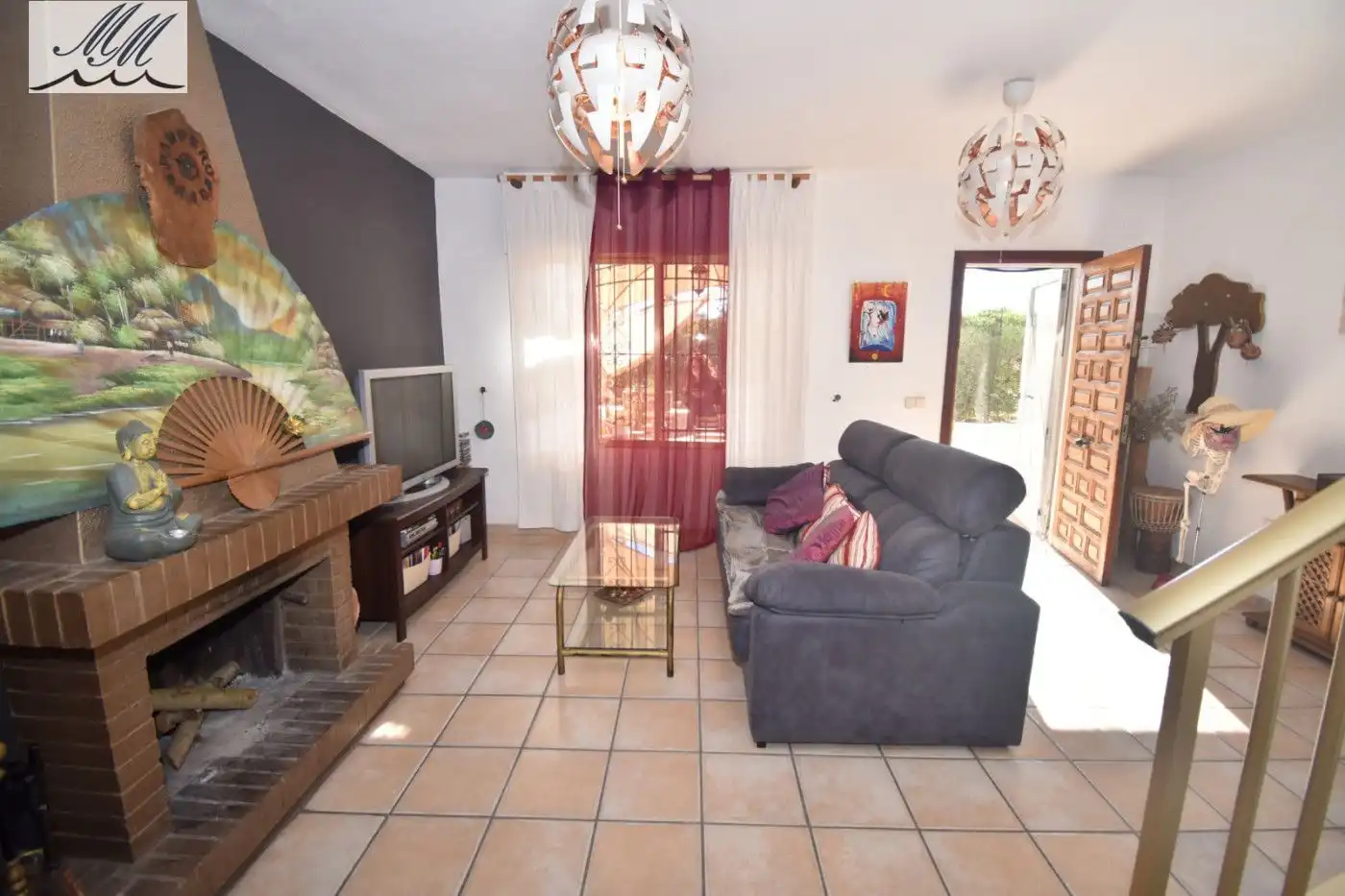 Sala de estar de Casa adosada en venta en Cartagena con Aire acondicionado, Terraza y Amueblado