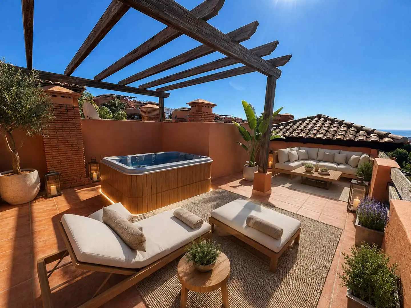 Terrasse von Dachboden zum Verkauf in Casares mit Klimaanlage, Heizung und Terrasse