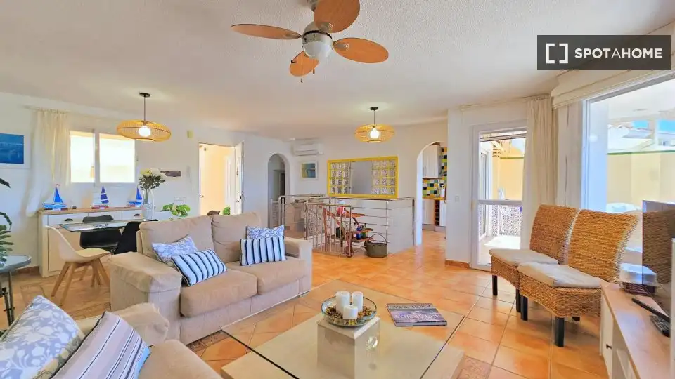 Living room of Apartments for share in La Manga del Mar Menor  with Air Conditioner, Terrace and Furnished
