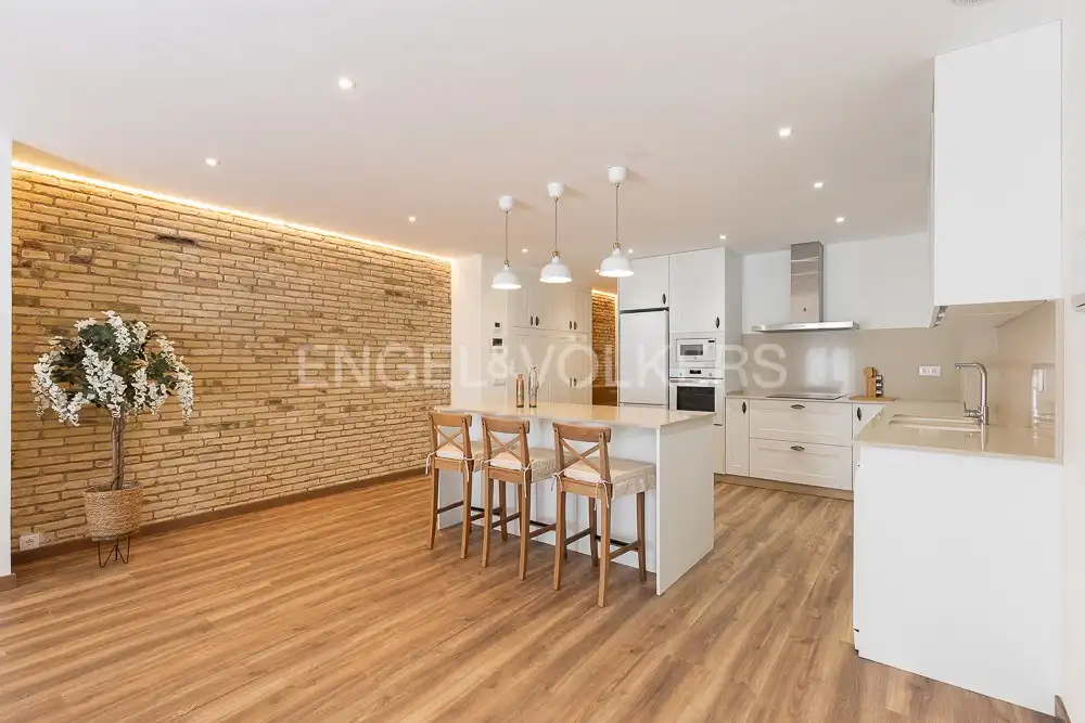 Cocina de Piso de alquiler en Valencia con Aire acondicionado, Calefacción y Parquet