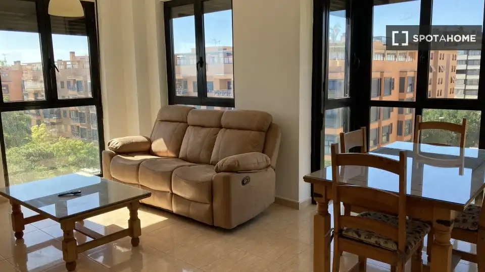 Wohnzimmer von Wohnungen zur untervermieten in San Vicente del Raspeig / Sant Vicent del Raspeig mit Klimaanlage, Terrasse und Möbliert