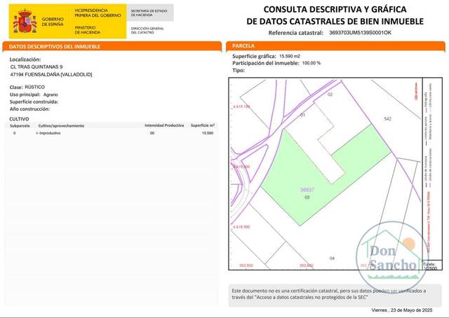 Terreno residencial en Venta en Fuensaldaña