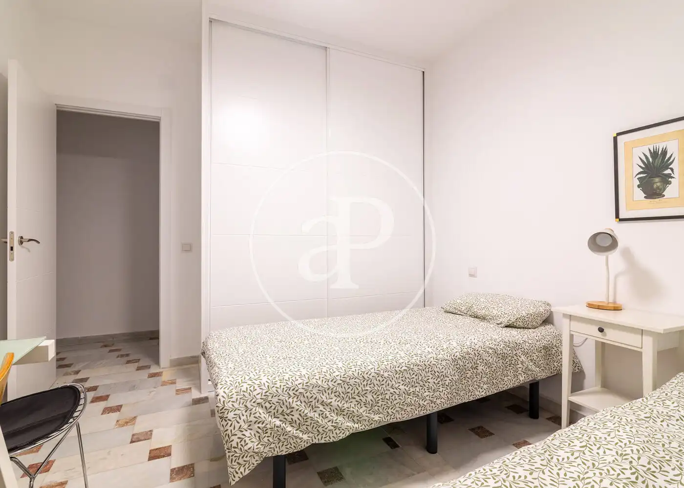 Schlafzimmer von Wohnung zur Miete in Madrid mit Klimaanlage, Heizung und Möbliert
