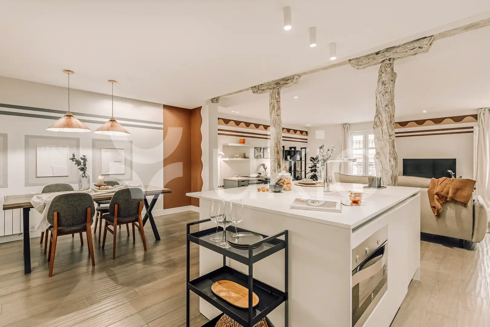 Kitchen of Apartments for rent in  Madrid Capital  with Air Conditioner, Heating and Furnished