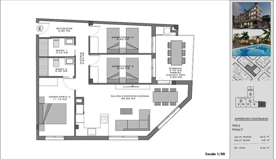 Apartament amb terrassa en venda a Santa Pola ciudad, imagen 19