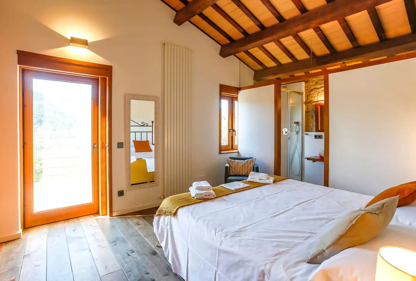 Bedroom of Country homes for sale in Montagut i Oix  with Private garden, Terrace and Swimming Pool