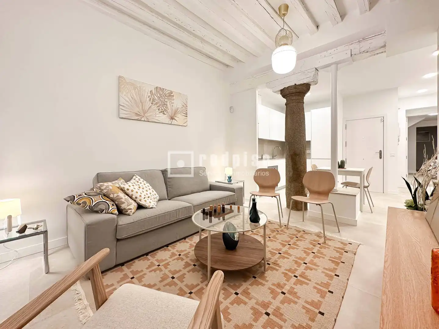 Living room of Flat for rent in  Madrid Capital  with Air Conditioner and Heating