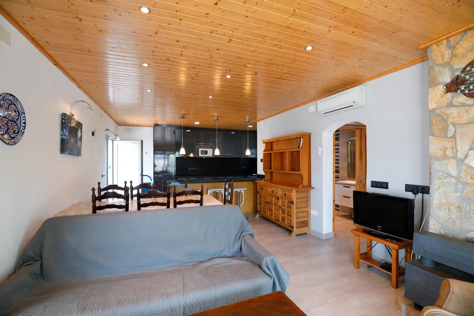 Wohnzimmer von Haus oder Chalet zum Verkauf in L'Escala mit Klimaanlage, Terrasse und Möbliert