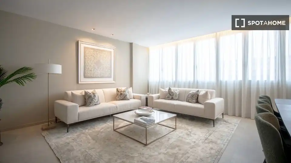 Sala d'estar de Apartament per a compartir en Las Palmas de Gran Canaria amb Aire condicionat, Terrassa i Moblat