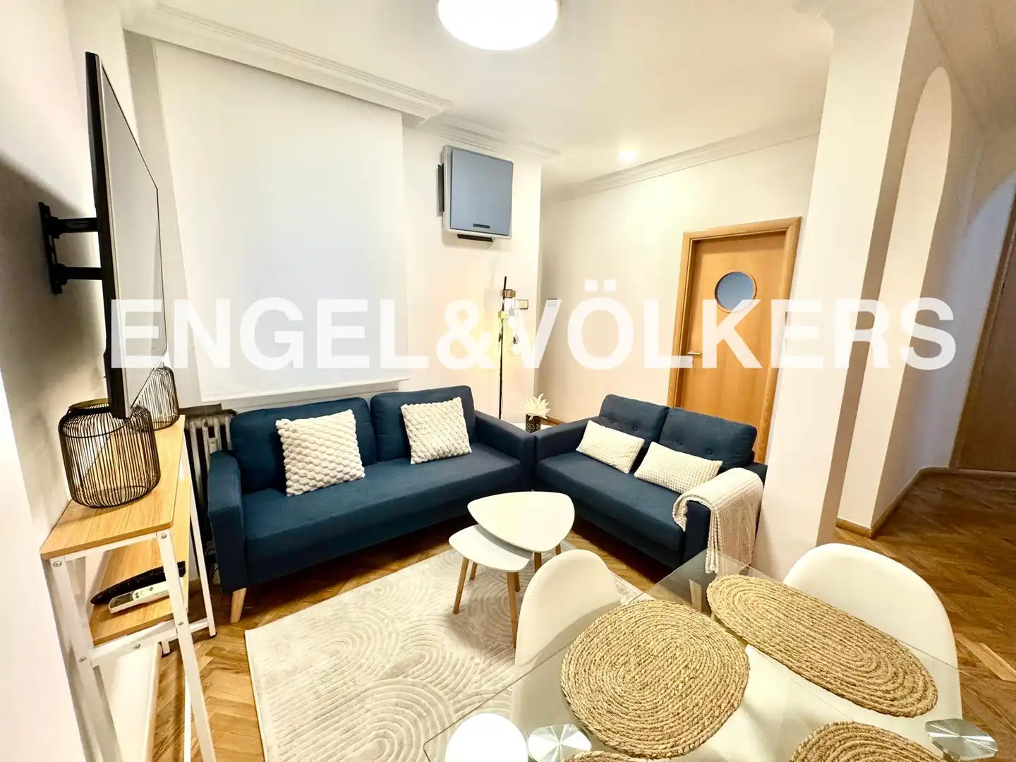 Wohnzimmer von Wohnung zur Miete in Madrid mit Klimaanlage, Heizung und Parkett