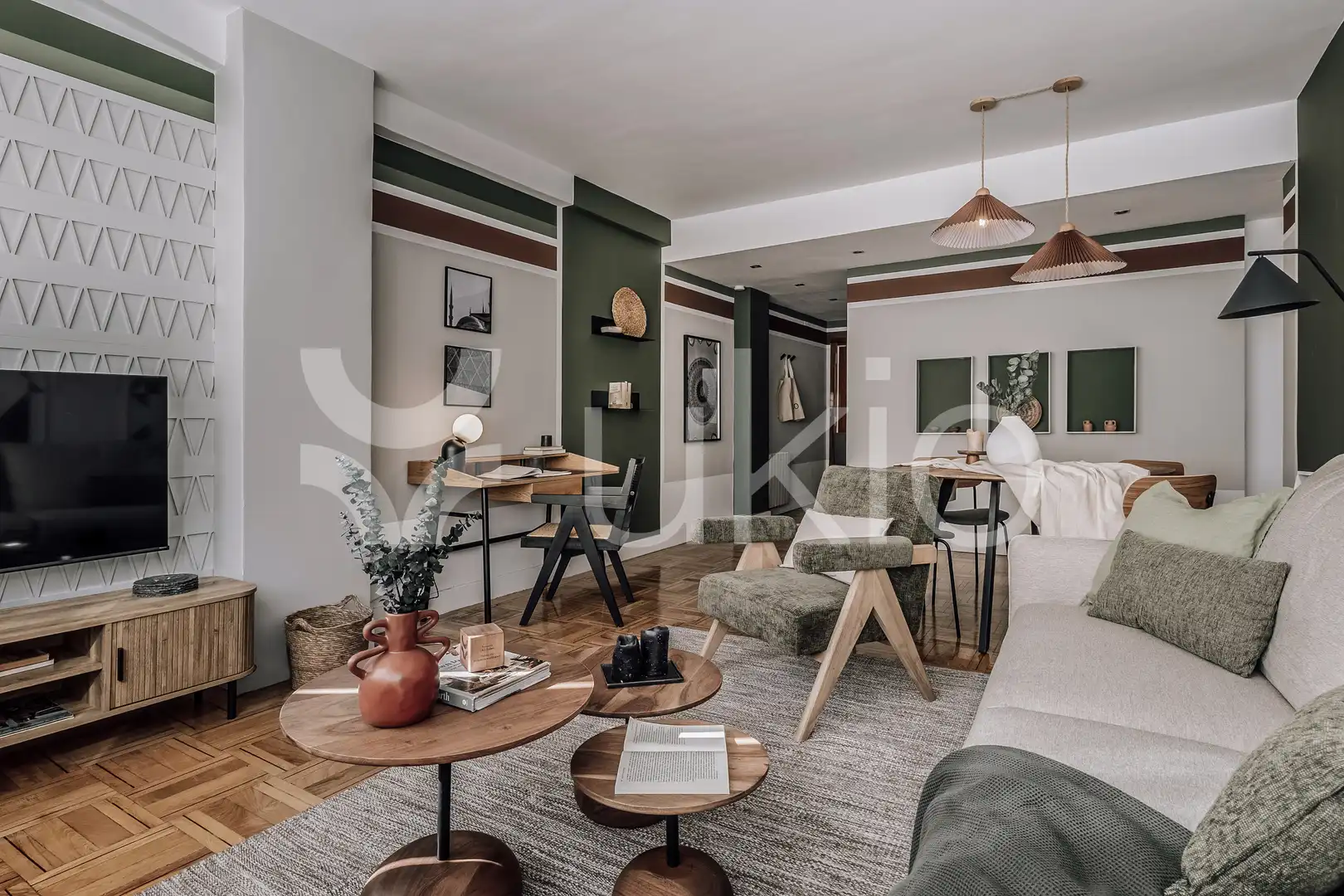 Sala d'estar de Apartament de lloguer en Barrio de Salamanca